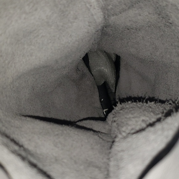 Leather Slouch Boots with Strap Detail gray and black By B. Makowsky - Picture 5 of 10